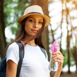 Butelka filtrująca 0,5 L SOFT, różowa, 1 filtr w zestawie