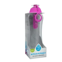 Butelka filtrująca 0,5 L SOFT, różowa, 1 filtr w zestawie