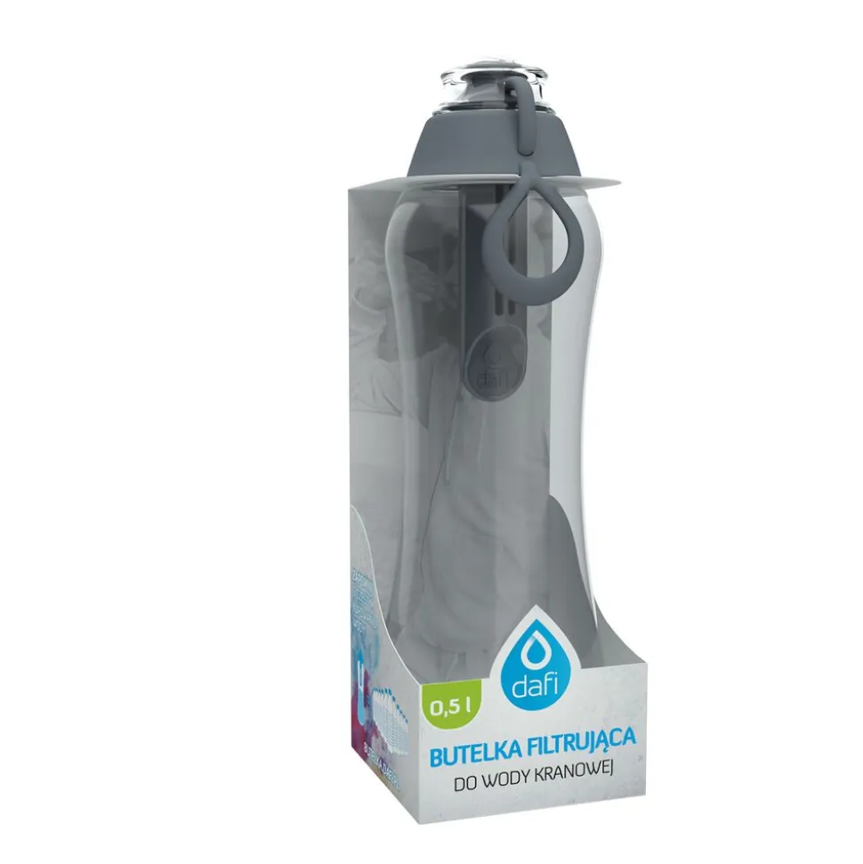 Butelka filtrująca 0,5 L SOFT, szara, 1 filtr w zestawie