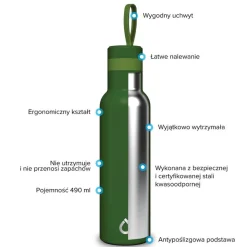 Butelka termiczna Dafi Easy, 490 ml, szałwiowa