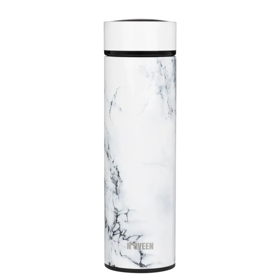 Butelka Termiczna LED NOVEEN TB2319 Marble 450 ml, biała
