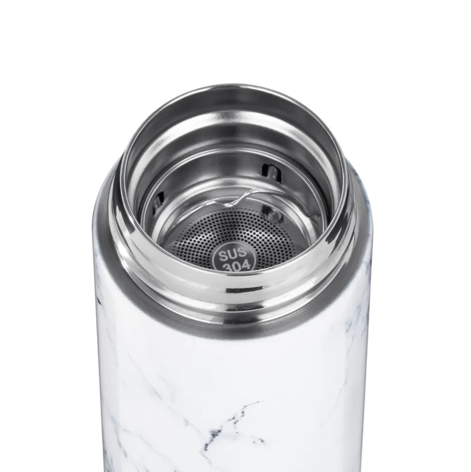 Butelka Termiczna LED NOVEEN TB2319 Marble 450 ml, biała