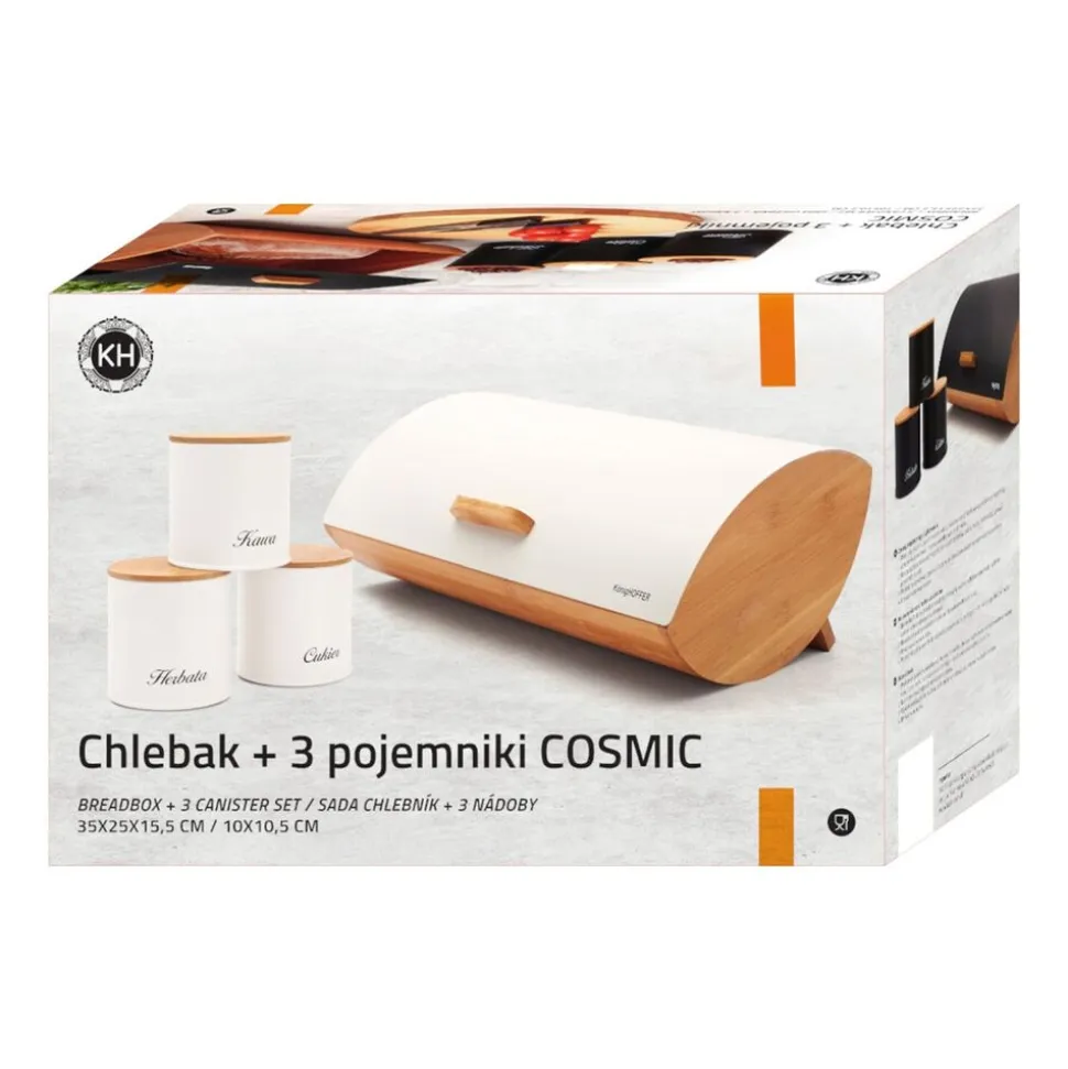 Chlebak z 3 pojemnikami Konighoffer Cosmic, biały
