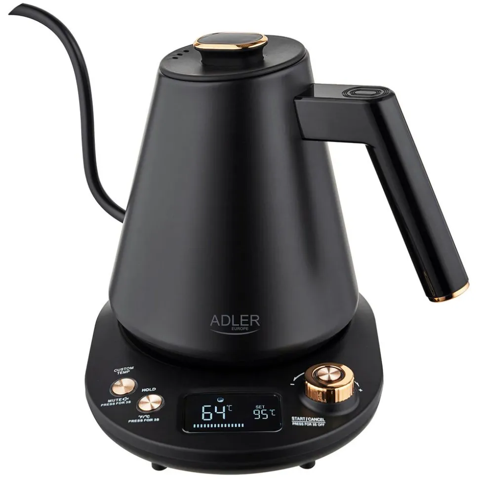 Czajnik elektryczny Adler AD 1349 Gooseneck, 1 l, 1100 W, z regulacją temperatury