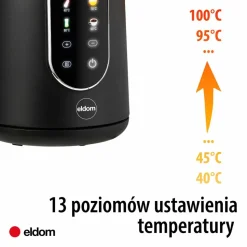Czajnik elektryczny Eldom C550, z wyświetlaczem, 1850-2200 W, czarny