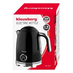 Czajnik elektryczny Klausberg, 1,7 l, 2200 W, z regulacją temperatury, czarny