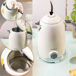 Czajnik elektryczny Klausberg, 1,7 l, 2200 W, z regulacją temperatury, beżowy