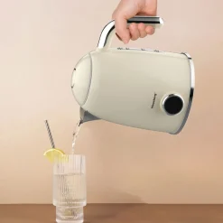 Czajnik elektryczny Klausberg, 1,7 l, 2200 W, z regulacją temperatury, beżowy