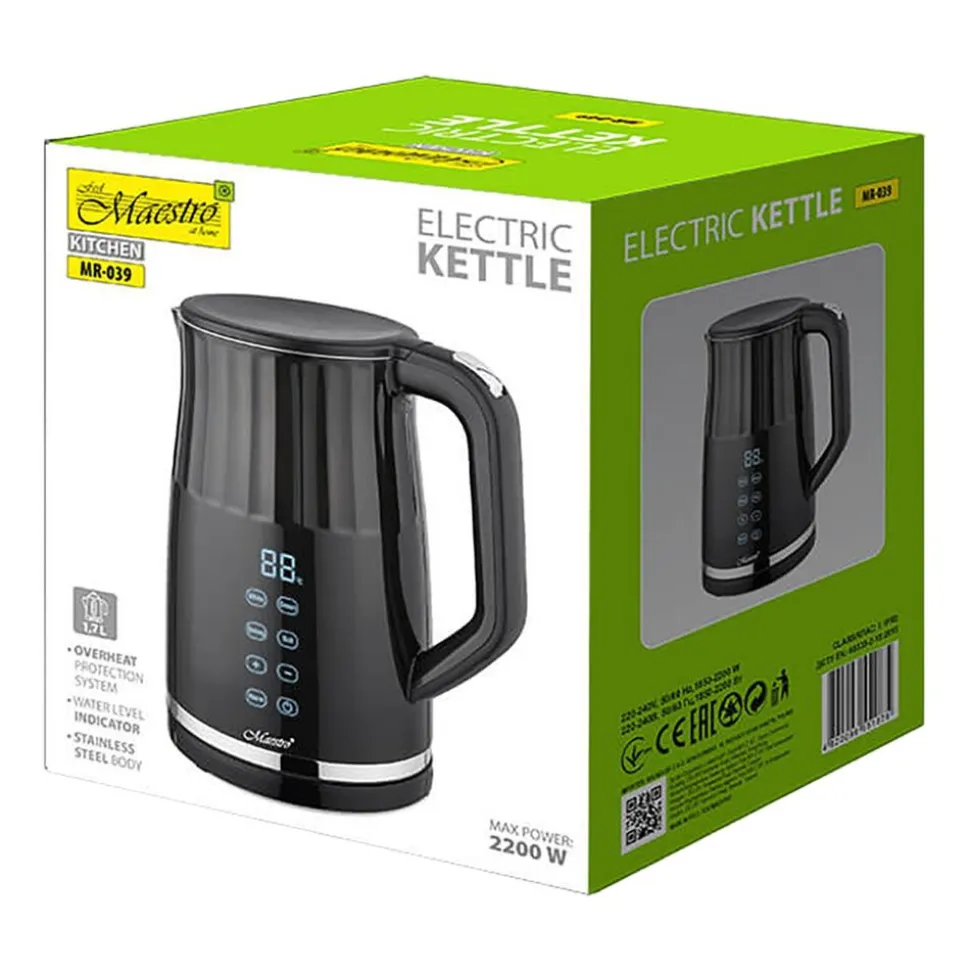 Czajnik elektryczny Maestro MR-039, 1,7 l, 2200 W, czarny