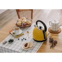 Czajnik elektryczny stalowy Mellerware Spring, 1,8 l, 2200 W, żółty