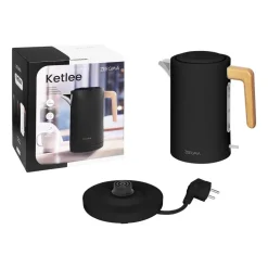 Czajnik elektryczny Zeegma Ketlee Black Wood, 1,7 l, 2200 W, z uchwytem z imitacji drewna