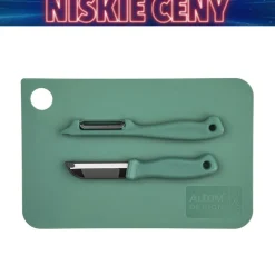 Deska do krojenia Altom Design, ze skrobakiem i nożykiem, szałwiowa