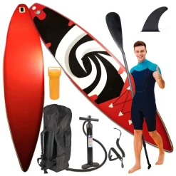 Deska SUP Black Forest, 380 x 79 x 15 cm, z akcesoriami, czerwona
