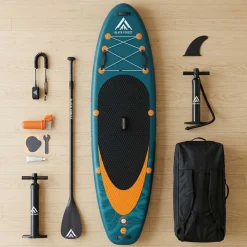 Deska SUP Black Forest, 320 x 81 x 15 cm, z akcesoriami, niebiesko-pomarańczowa