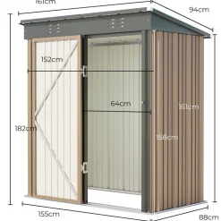 Domek narzędziowy Aiho CC21-LB-EU, 161 x 94 x 182 cm, brązowy