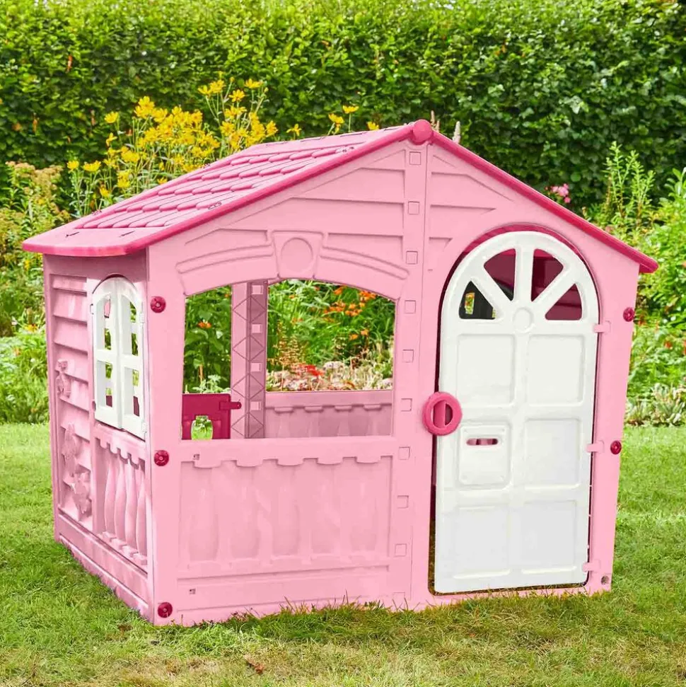 Domek ogrodowy dla dzieci Palplay Candyfloss, 140 x 111 x 115 cm, różowo-biały