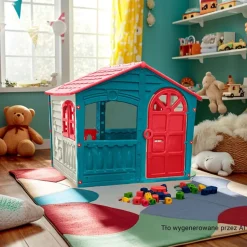 Domek ogrodowy dla dzieci Palplay Twilight, 140 x 111 x 115 cm, granatowo-czerwony
