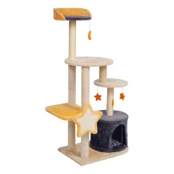 Drapak drzewko dla kota Jumi, z zabawką i domkiem, 127 x 40 x 60 cm