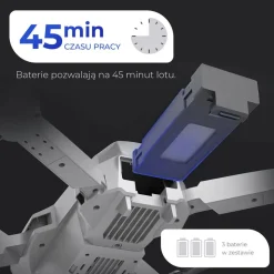 Dron Extralink V8, z akcesoriami i pokrowcem, 3 akumulatory