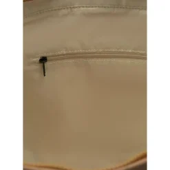 Duża torba materiałowa shopper, beżowa