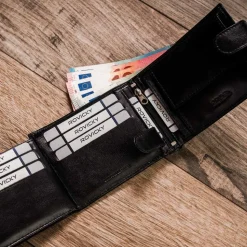 Duży portfel męski RFID ROVICKY, 9,5 x 12,5 x 3 cm, na zatrzask