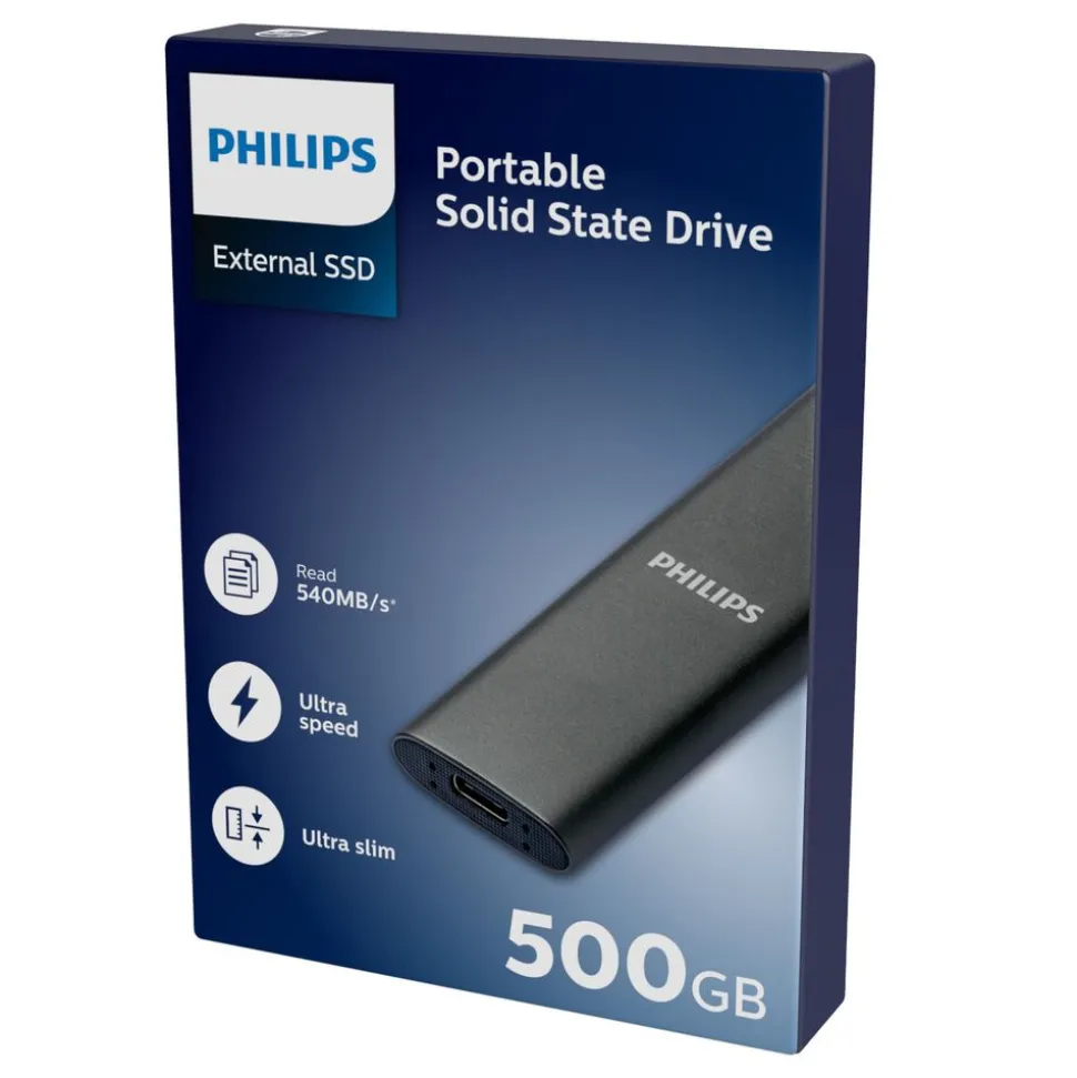 Dysk zewnętrzny SSD Philips Ultra Speed Space Grey 500 GB, szary