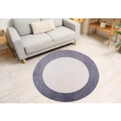 Dywan Maximo Rabbit Premium, koło, 120 cm, ramka, beżowo-antracytowy