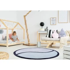 Dywan Maximo Rabbit Premium, koło, 120 cm, niebiesko-szara geometria