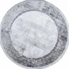 Dywan Multi-Decor Eclipse, koło, 120 cm, obramowanie, szary