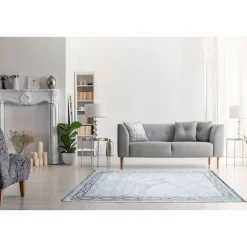 Dywan Multi-Decor Eclipse, 60 x 100 cm, ornament, szary z frędzlami