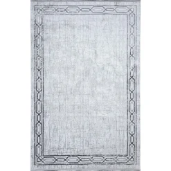 Dywan Multi-Decor Eclipse, 120 x 170 cm, ornament, szary z frędzlami