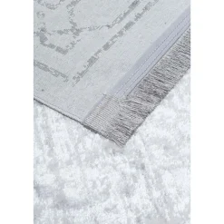 Dywan Multi-Decor Eclipse, 80 x 150 cm, ornament, szary z frędzlami