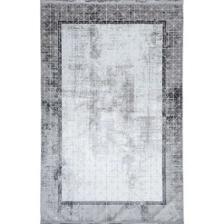 Dywan Multi-Decor Eclipse, 80 x 150 cm, ramka, szary z frędzlami