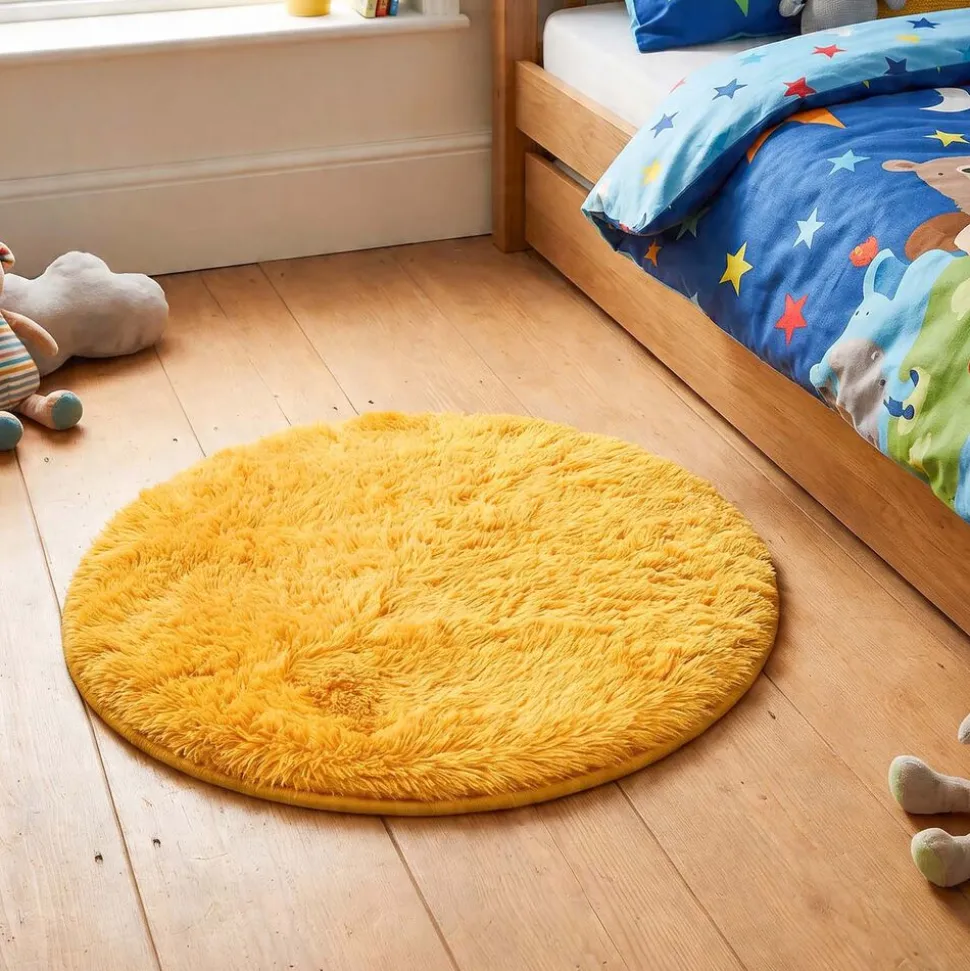 Dywan okrągły Domarex Soft Round, 90 cm, żółty