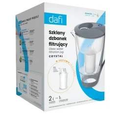 Dzbanek filtrujący szklany Dafi Crystal, 2 l, szary, Classic LED