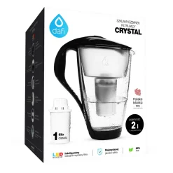 Dzbanek filtrujący szklany 2 L CRYSTAL, czarny, Classic LED