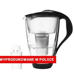 Dzbanek filtrujący szklany 2 L CRYSTAL, czarny, Classic LED