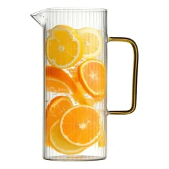 Dzbanek ryflowany Vialli Design Livio, 1,5 l, z żółtym uchem