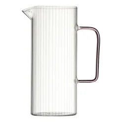 Dzbanek ryflowany Vialli Design Livio, 1,5 l, z różowym uchem