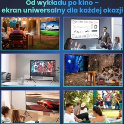 Ekran projekcyjny przenośny Extralink, 84”, 186 x 105 cm, ze stojakiem