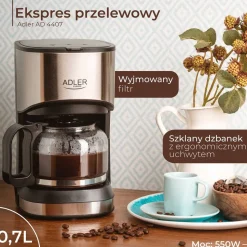 Ekspres przelewowy Adler AD 4407, 550 W, 0,7 l