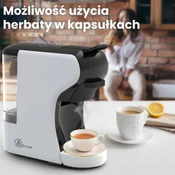 Ekspres wielokapsułkowy Extralink Home, 6 systemów kapsułek, czarno-biały