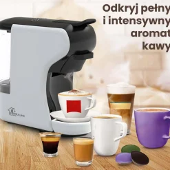 Ekspres wielokapsułkowy Extralink Home, 6 systemów kapsułek, czarno-biały
