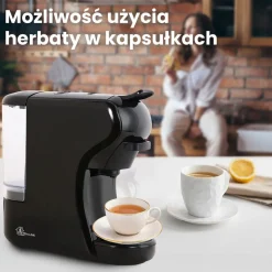 Ekspres wielokapsułkowy Extralink Home, 5 wkładów na kapsułki i wkład na kawę mieloną, czarny