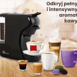 Ekspres wielokapsułkowy Extralink Home, 5 wkładów na kapsułki i wkład na kawę mieloną, czarny