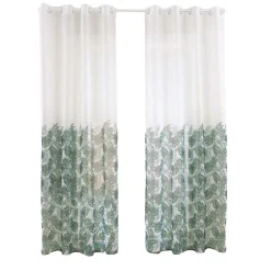 Firany na przelotkach 137 x 250 cm Smukee Home, 2 szt., z nadrukiem, liście monstery