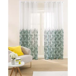 Firany na przelotkach 137 x 250 cm Smukee Home, 2 szt., z nadrukiem, liście monstery