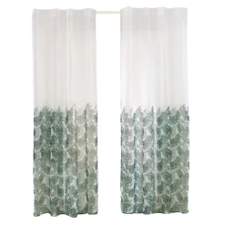 Firany na taśmie 137 x 250 cm Smukee Home, 2 szt., z nadrukiem, liście monstery