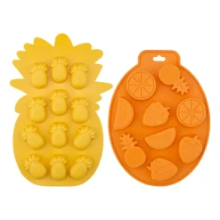Foremki do lodu Altom Design, 2 szt., silikonowe, pomarańcza i ananas