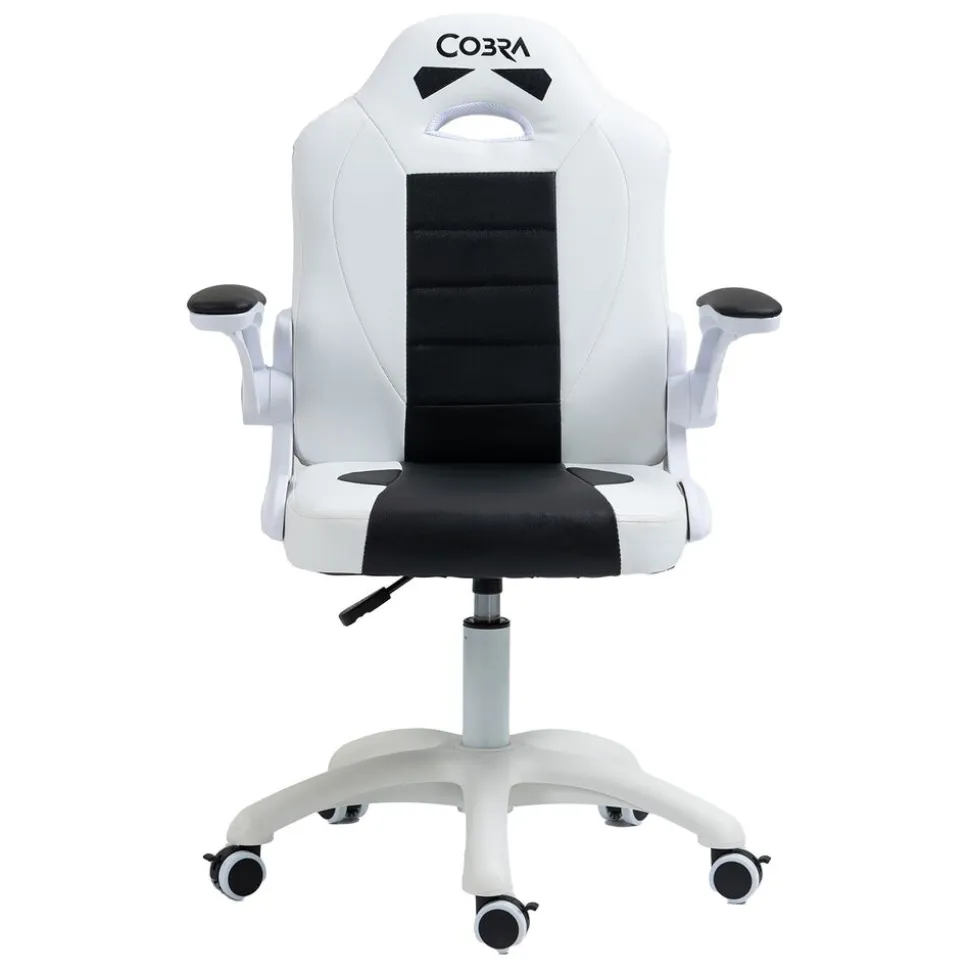 Fotel gamingowy COBRA JUNIOR, CRF – 2301, biało - czarny